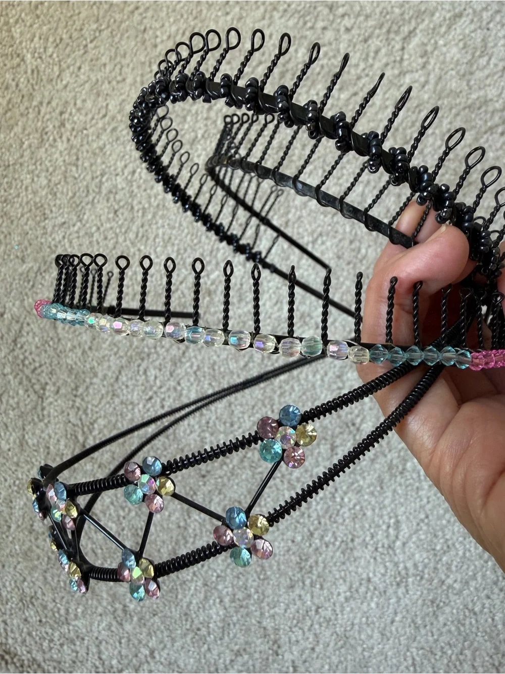 Black Multi-Color Beaded Headband - Women Accessories